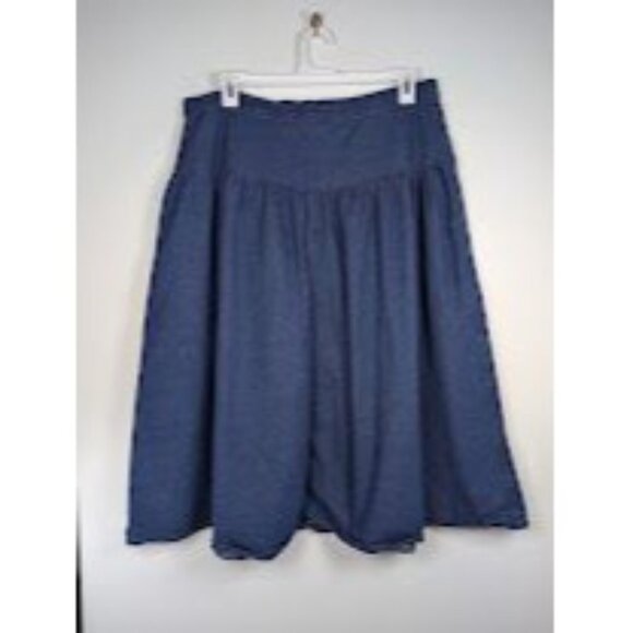 Vintage 90s Diamond L western Skirt Size 24 Denim Prairie Cowgirl Boho Flowy USA - Picture 3 of 5